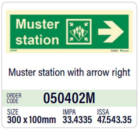 Muster station with arrow right