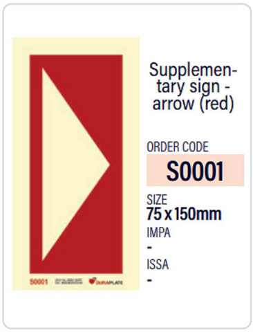 Supplementary sign - arrow red