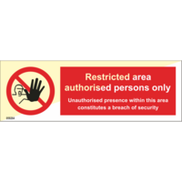 Restricted area authorised persons only unauthorised - in store