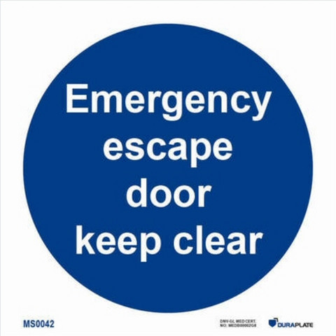 Emergency escape door keep clear