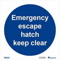 Emergency escape hatch keep clear