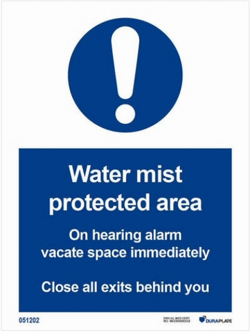 Water mist protected area