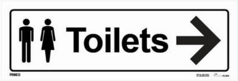 WC-kyltti, jossa on nuoli oikealle