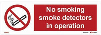 No smoking smoke detectors in operation