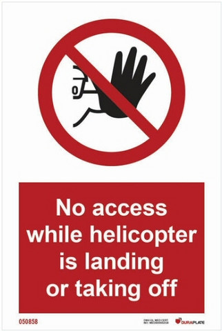 Ei pääsyä helikopterin laskeutumisen tai nousun aikana