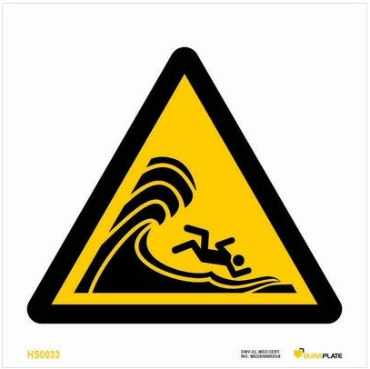 High surf or large breaking waves warning