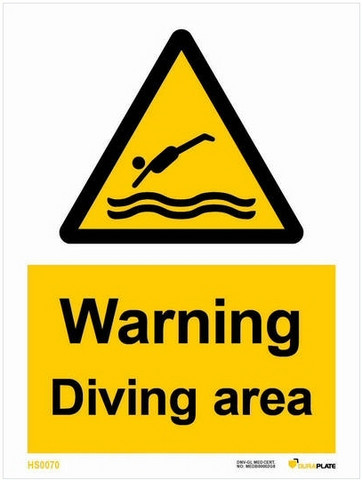 Warning diving area