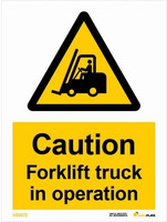 Caution forklift truck in operation