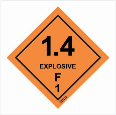Hazard labelling symbol – Class 1 – Explosive Div 1.4-F
