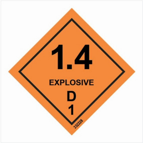 Varoitusmerkki – luokka 1 – Explosive Div 1.4-D