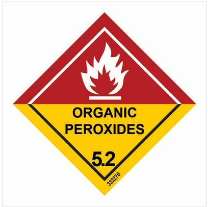 Hazard labelling symbol – Class 5.2 – Organic peroxides – White Hazard Signs