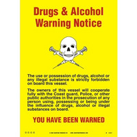 Drugs and Alcohol Warning Notice