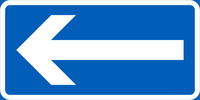 E14.2 Yksisuuntainen tie vasen ja oikea, E142142
