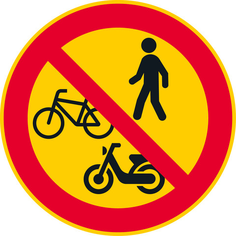 C15 Jalankulku, polkupyöräily ja mopolla ajo kielletty, C150015