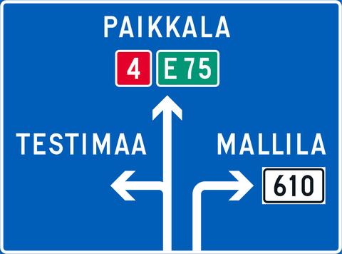 F3 Ajokaistakohtainen suunnistustaulu, F300003