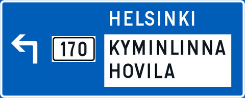 F11 Ajokaistan yläpuolinen viitta, F110011