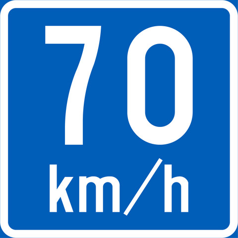 F25 Enimmäisnopeussuositus, F250025