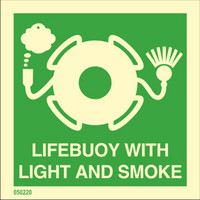 Lifebuoy with light and smoke