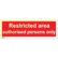 Restricted area authorised persons only