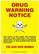 Drugs warning notice poster
