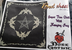 Pentagram päiväpeitto/seinävaate/rituaalialusta