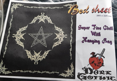 Pentagram päiväpeitto/seinävaate/rituaalialusta