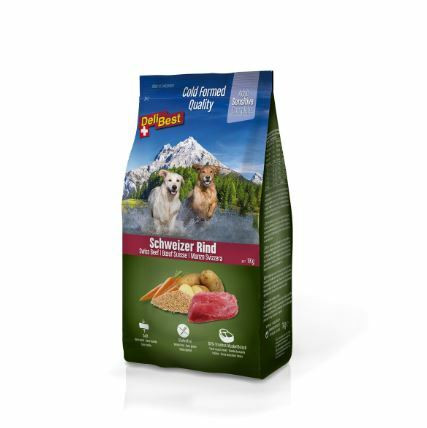 Delibest Adult Sensitive Swiss nauta 1 kg, puolikostea koiranruoka