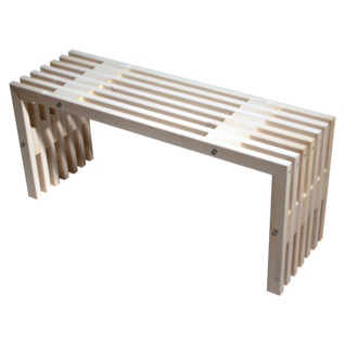 EcoFurn D-Penkki 100 cm, mänty valkoinen öljytty
