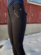 Kingsland Kadi Ladies E-Tec Full Leather ratsastushousut mokkapaikoilla, musta