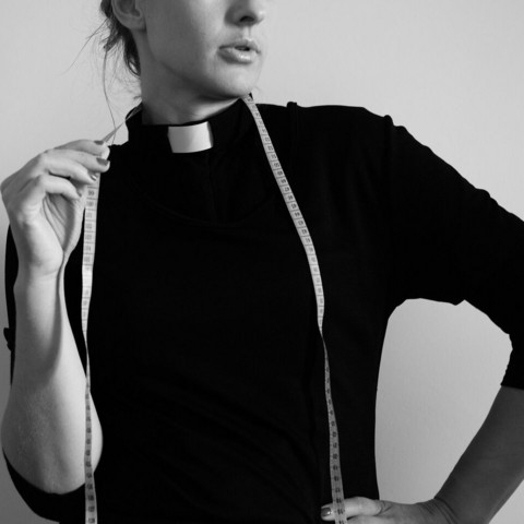 Black 3/4 sleeved tab collar shirt