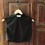Short collared top, black
