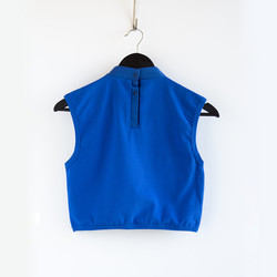 Short collared top, blue