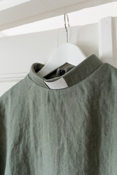 Khaki green linen top