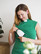Green jersey knit nursing top for clergy