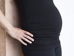 Jersey knit maternity top for clergy