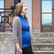 Jersey knit maternity top for deacon, blue