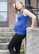 Jersey knit maternity top for deacon, blue