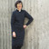 Fitted merino wool dress with a tab collar
