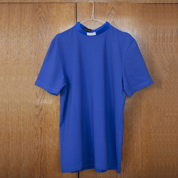 T-shirt with tab collar, blue