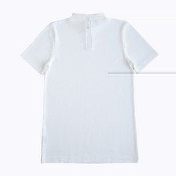 Fitted T-shirt with tab collar, white