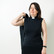 Long collared top, black