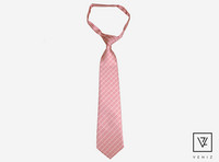 L. Vaaleanpunainen ruutu solmio 40cm