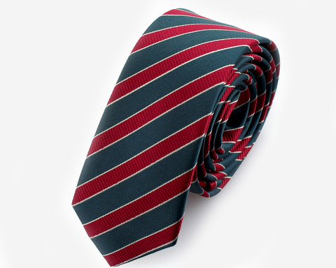 Punaharmaa raidallinen solmio 50mm