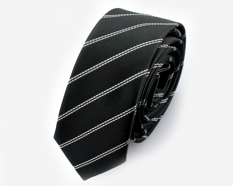 Musta raidallinen solmio 50mm