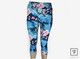 Siniset kukalliset Capri-leggingsit