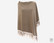 Ruskeabeige Poncho säämiskähapsuilla