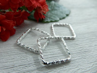 Välirengas/neliö, 15x15x1.4mm, avattava, kirkashopea, 10kpl