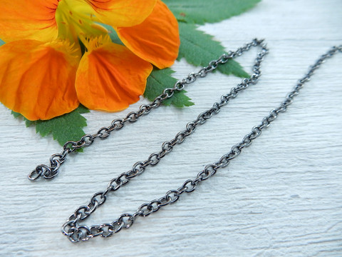 Ankkuri ketju, 3x2x0.5mm, gunmetal, 1m