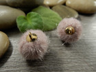 Pom pom riipus, 17x14mm, roosa/kulta, 1kpl