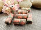 Fimohelmi, 16x7mm, kukkia, 10kpl